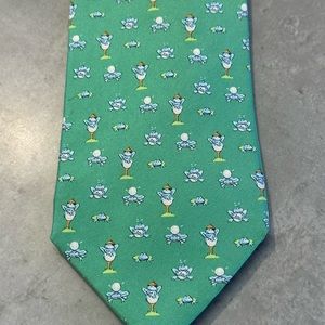 Ferragamo Silk Golfing Frog Tie 60”